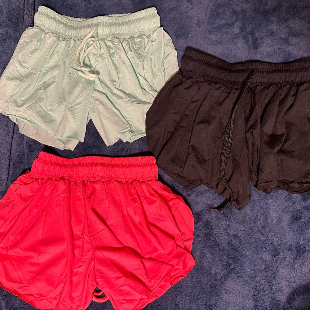 Girls butterfly shorts-pink,black and mint